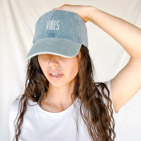 Sold in Instagram shop🤍 David + Young light wash denim hat with embroidery. - Picture 2 of 3